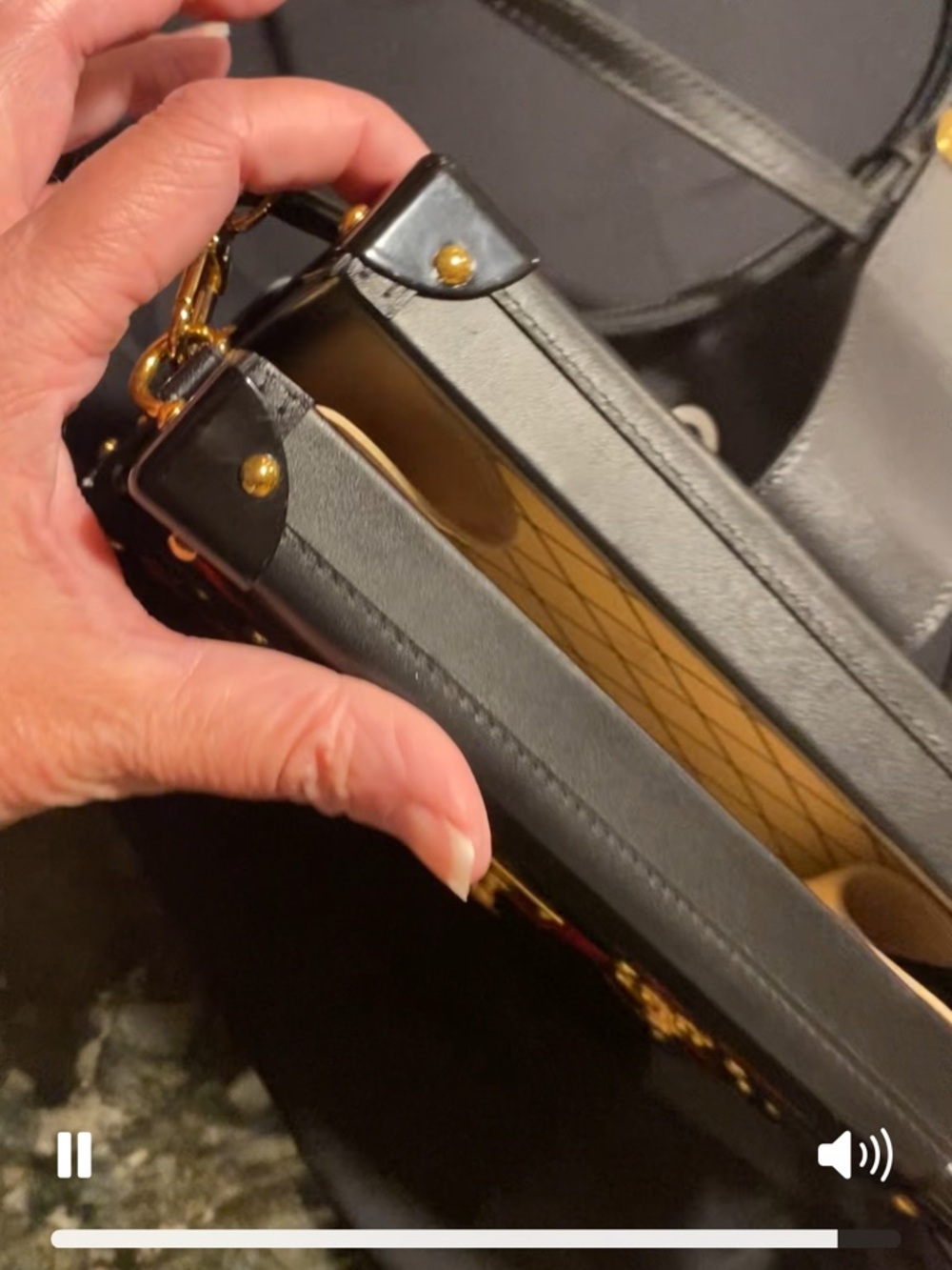 Louis Vuitton Black & Red Sequin Petite Trunk Clutch with Gold Hardware - Picture 10 of 13